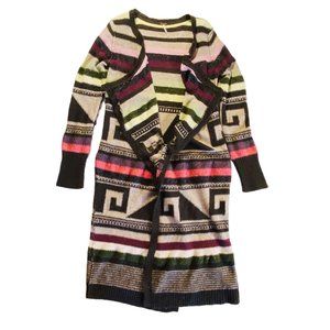 Rare Free People Boho Tribal Rolla Costa Open Duster Cardigan Sweater